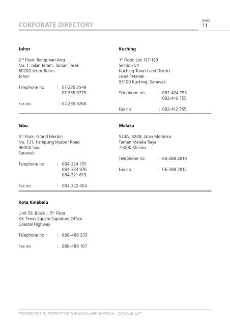 Prospectus - Manulife Insurance Berhad