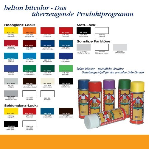 belton hitcolor Decospray - Peter Kwasny GmbH