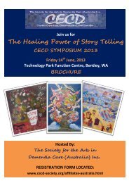 CECD Symposium Brochure 2013 - Society for the Arts in Dementia ...