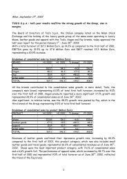 2002/09/11 - TOD'S S.p.A.: half-year results