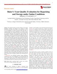 Baker's Yeast Quality Evaluation for Repacking and Storage under ...