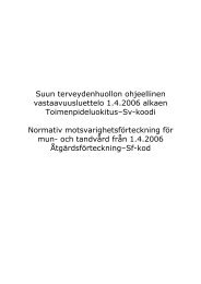 Suun terveydenhuollon vastaavuusluettelo 2006 - Kunnat.net