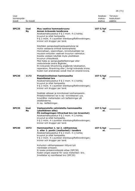 Suun terveydenhuollon vastaavuusluettelo 2006 - Kunnat.net