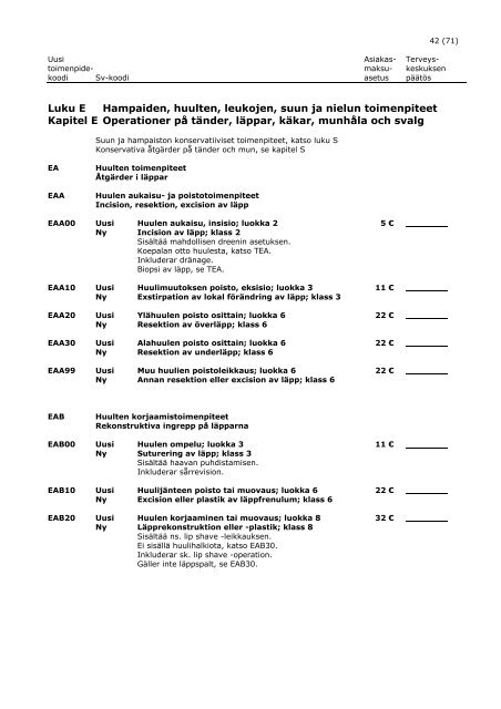 Suun terveydenhuollon vastaavuusluettelo 2006 - Kunnat.net