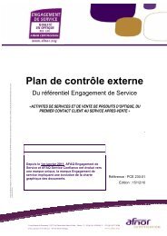 Plan de contrÃ´le externe - AFNOR Certification