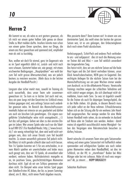Handball Poscht Ausgabe 06/08 - HC Bruggen