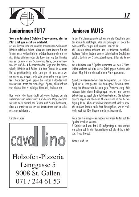 Handball Poscht Ausgabe 06/08 - HC Bruggen