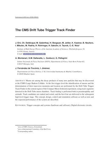 The CMS Drift Tube Trigger Track Finder - HEPHY