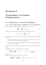 Hoofdstuk 5 Toepassingen van Laplace Transformaties