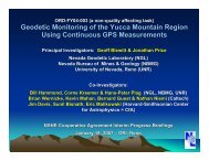 Briefing: Geodetic Monitoring of the Yucca Mountain Region Using ...