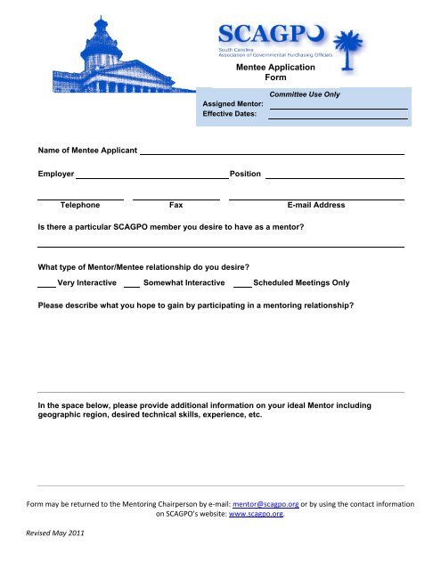 Mentee Application Form