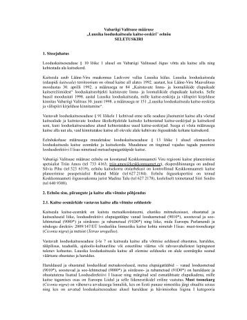Vabariigi Valitsuse määruse „Luusika looduskaitseala kaitse-eeskiri ...