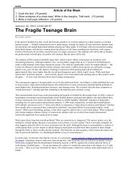 The Fragile Teenage Brain