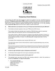 Temporary Event Notices - Carlisle City Council