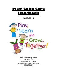 Plew Child Care Handbook - Okaloosa County School District