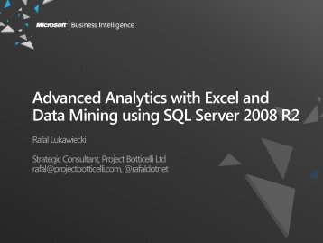 Advanced Analytics with Excel and Data Mining Using SQL Server ...