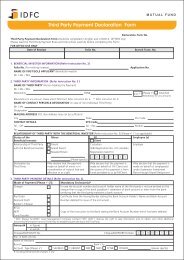 Third Party Payment Declaration Form. - IDFC Mutual Fund