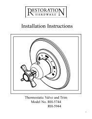 Installation Instructions - Restoration Hardware