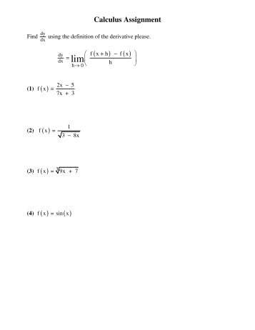 Derivatives by Definition