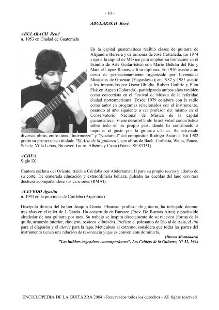 Enciclopedia de la Guitarra A - Just Classical Guitar Club
