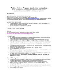 Writing Fellows Application Instructions and Checklist - USS at Tufts