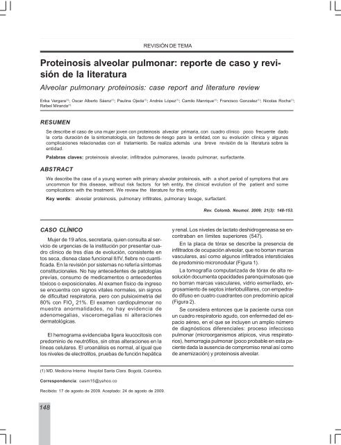 Proteinosis alveolar pulmonar - Asoneumocito