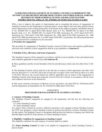 Guidelines for Engagement of Standing Counsels to represent the ...