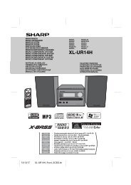 XL-UR14H Operation-Manual PL HU CZ SK RO LT GR SI ... - Sharp