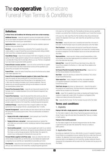 Funeral Plan Terms & Conditions - The Co-operative