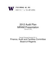 201 2 Audit Plan MRAM Presentation - Finance & Facilities ...