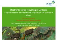 Electronic scrap recycling at Umicore - Umicore Precious Metals ...