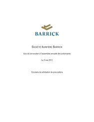 2012 Circulaire de sollicitation de procurations - Barrick Gold ...