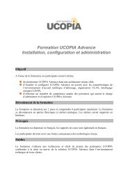 Formation UCOPIA Advance Installation ... - Connect Data
