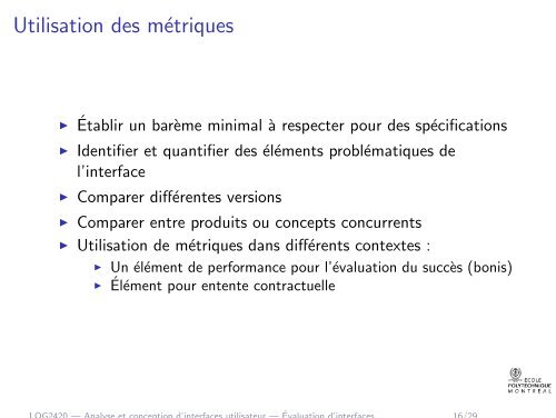 LOG2420 â Analyse et conception d'interfaces utilisateur ... - Cours