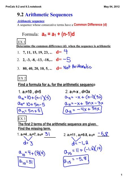 PreCalc 9.2 and 9.3.notebook