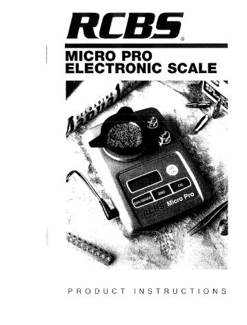 Micro-Pro Electronic Scale Instructions - RCBS