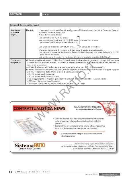 ccnl terziario - confcommercio - Ratio