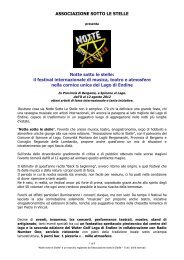 ASSOCIAZIONE SOTTO LE STELLE Notte sotto ... - L'Eco di Bergamo