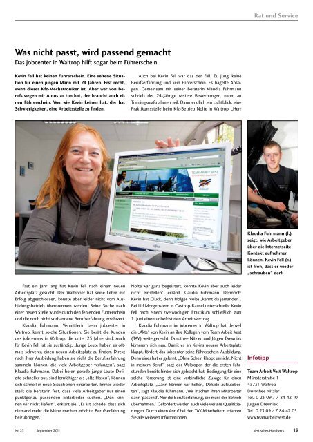 Vestisches Handwerk - Das Magazin der Kreishandwerkerschaft ...