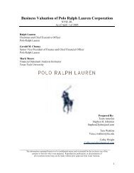 Business Valuation of Polo Ralph Lauren Corporation - Mark Moore ...