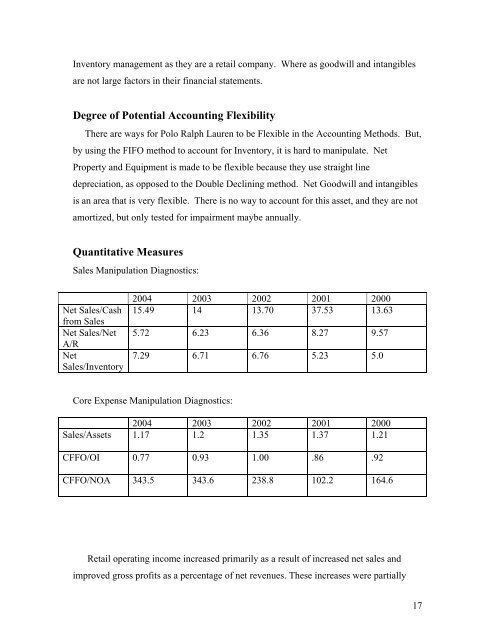 Business Valuation of Polo Ralph Lauren Corporation - Mark Moore ...