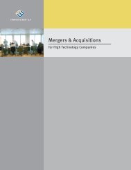 Mergers & Acquisitions for High Technology Companies