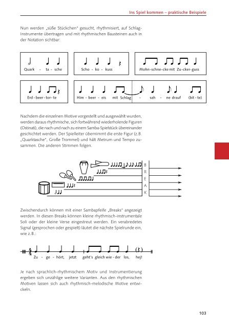 Beispielseiten Orff-Instrumente und wie man sie spielt - IfeM