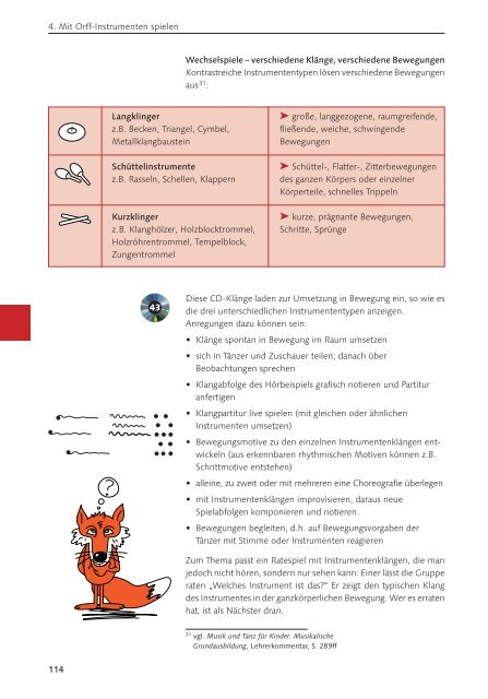 Beispielseiten Orff-Instrumente und wie man sie spielt - IfeM