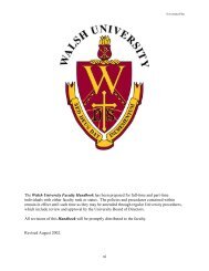 vi The Walsh University Faculty Handbook has been prepared for ...