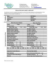 Escalator Data Sheet Checklist Form 1216 - BC Safety Authority