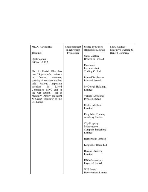 UB ENGINEERING LIMITED NOTICE OF ANNUAL ... - UB Group