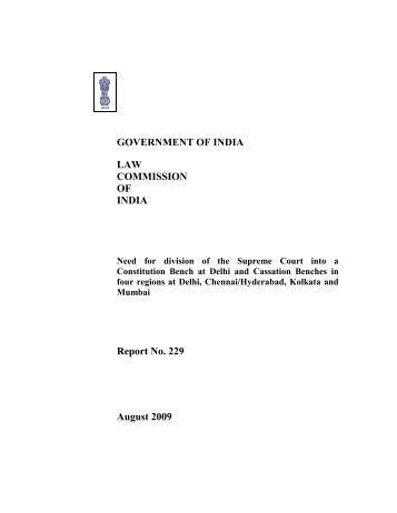 229th Report - Law Commission of India