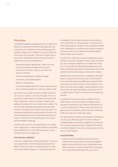 National Human Rights Institutions Pathways for Pacific States