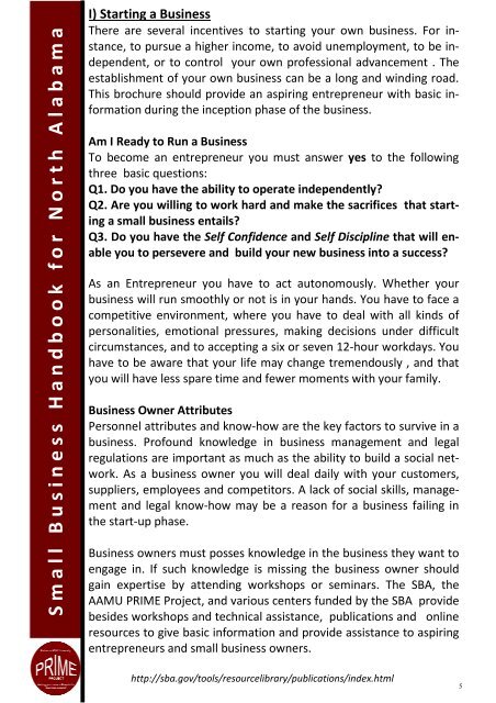 Small Business Guide - Welcome to Alabama A&M University